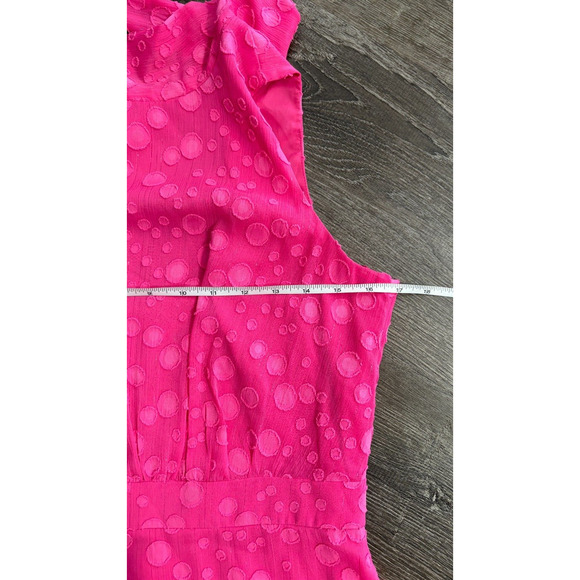 Eliza J Womens Pink Polka Dot Sleeveless Mini Dress Tiered Side Zip Size 6 - Picture 11 of 12